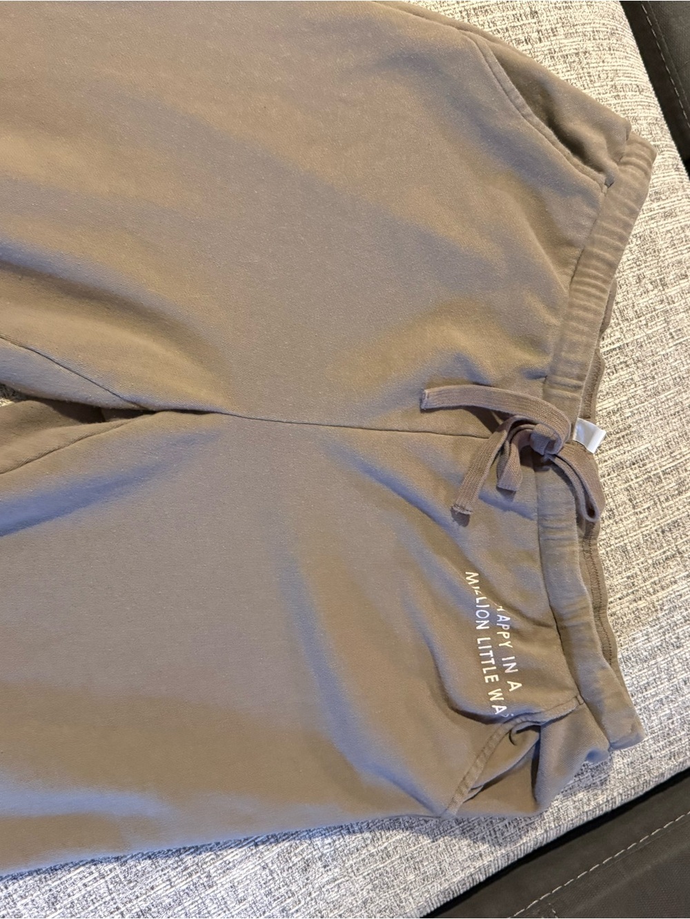 Peace Love World Taupe Drawstring Joggers with Pocket Detail